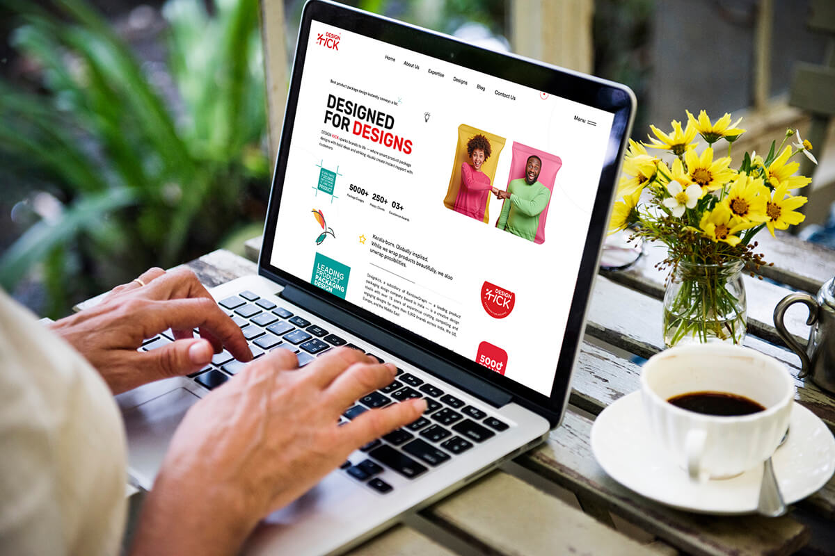 DesignKick showcases its work through a sleek, responsive website